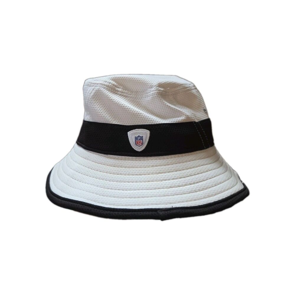 New Era Las Angeles Raiders Bucket Hat White Black NFL One Size Performance GUC - Picture 3 of 8